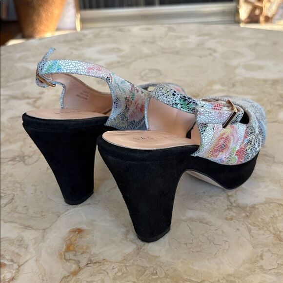 Sacha London Elga Suede Leather Open Toe Slingback Platform Heels - Picture 8 of 11